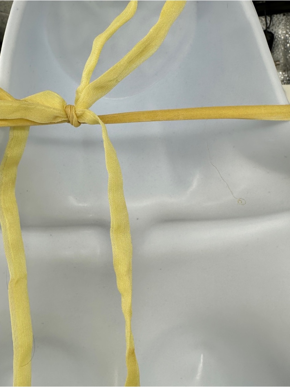 Elegant Yellow Prom Dress Beaded Halter Spaghetti Strap Size 14 - Picture 11 of 12